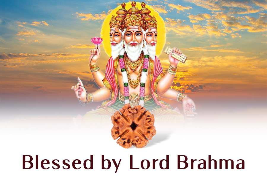 Blessed By Lord Brahma Four Mukhi Rudraksha, Blessed by Lord Brahma