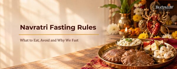 Navratri fasting rules vrat thali with kuttu puri, samak rice and fruit