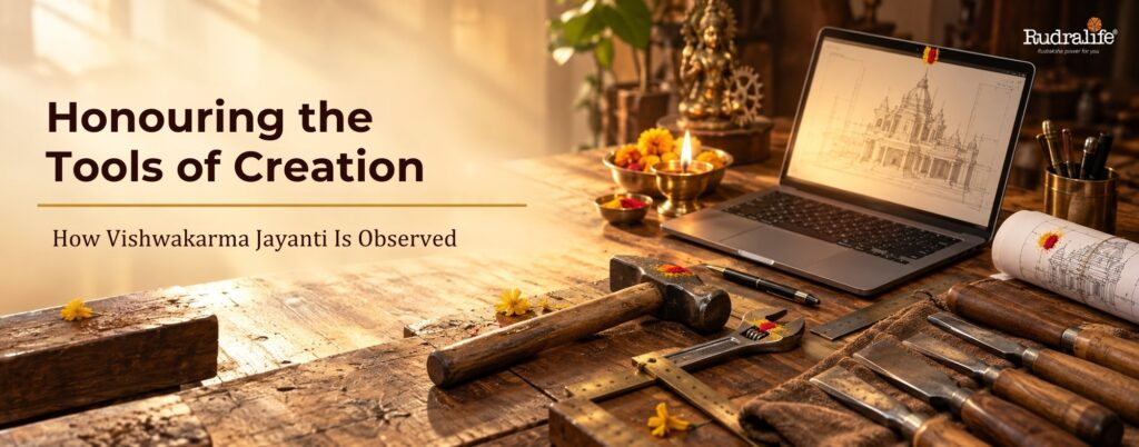 Tools and workspace worshipped on Vishwakarma Jayanti 2026