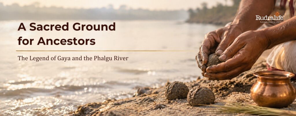 Pind daan offered at the Phalgu riverbank, from the Pitru Paksha stories of Gaya