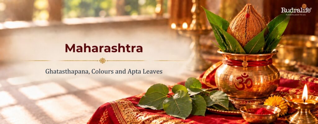 Ghatasthapana kalash with apta leaves, Navratri celebrations across India