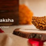 1 Mukhi Rudraksha, a genuine half-moon (Chandrakar) bead from South India, on a wooden stand