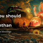 Devas & asuras churning the ocean with Vasuki during Samudra Manthan