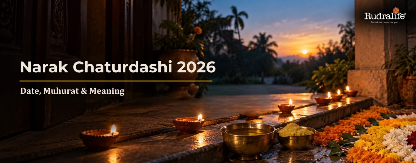 Diyas, sesame oil and ubtan at dawn for Narak Chaturdashi
