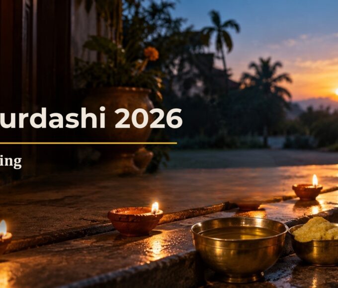 Diyas, sesame oil and ubtan at dawn for Narak Chaturdashi