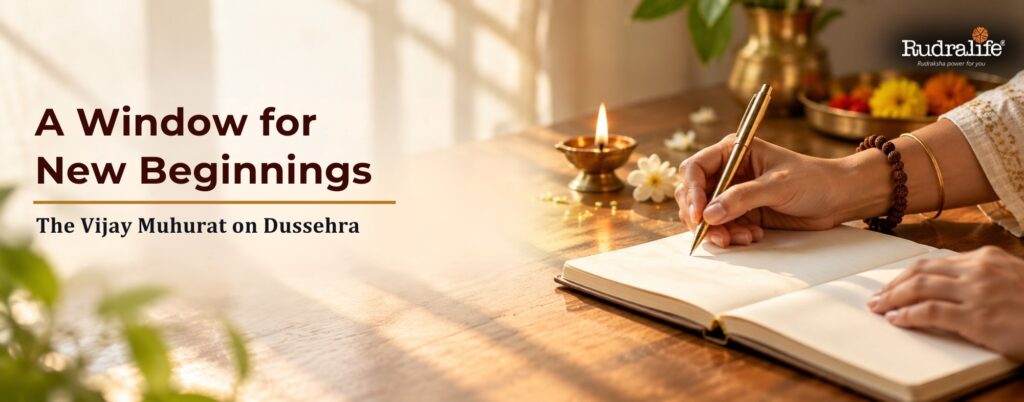 Vijay Muhurat 2026 on Dussehra for new beginnings and Rudraksha for Dussehra