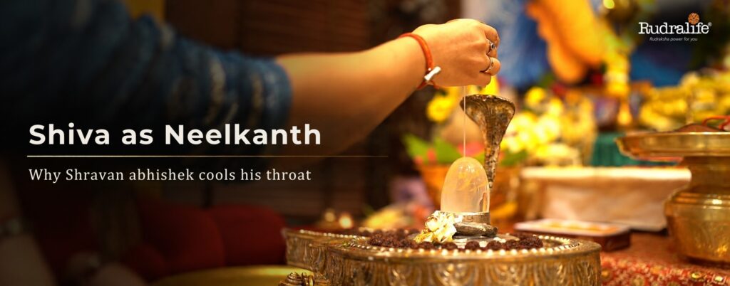 Jal abhishek offered to a Shivling, honouring Neelkanth of Samudra Manthan