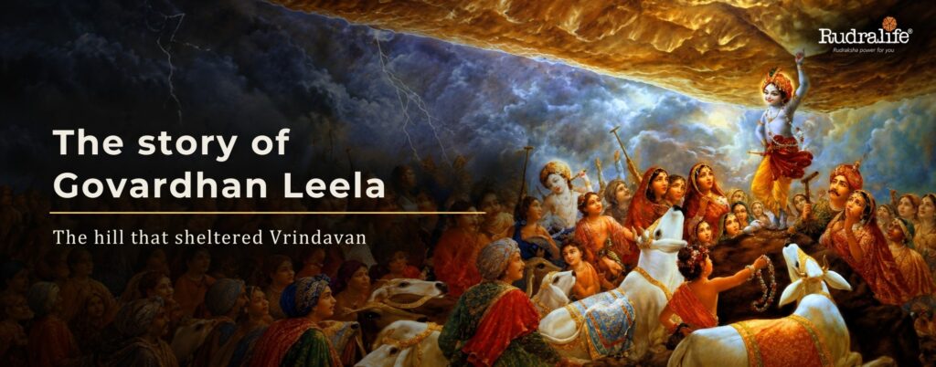 Govardhan Puja 2026 story of Shri Krishna lifting Govardhan hill to shelter Vrindavan’s people & cows from the storm